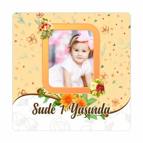 Çiçek Temalı Doğum Günü Magneti